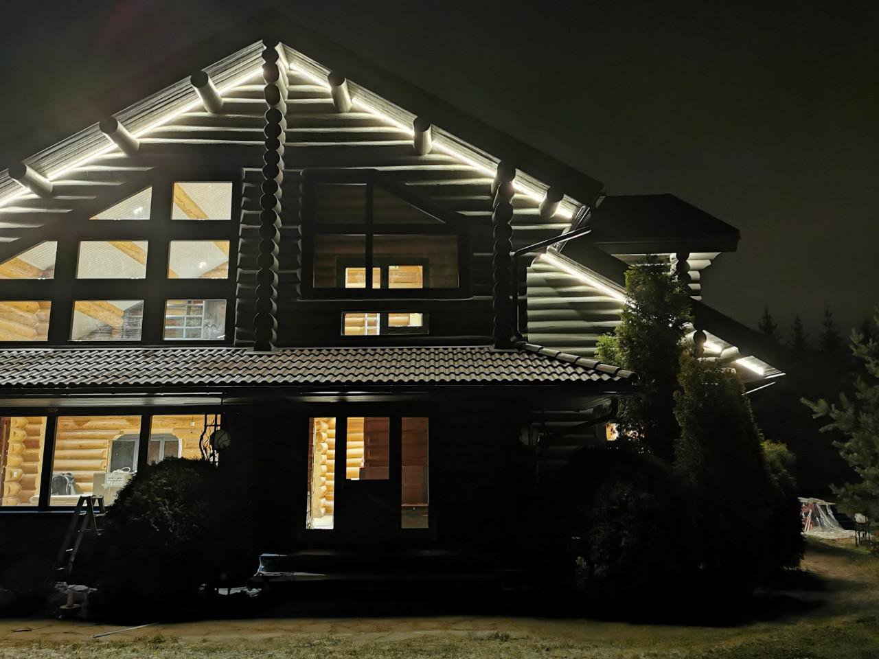 наружное освещение деревянного дома стили фото